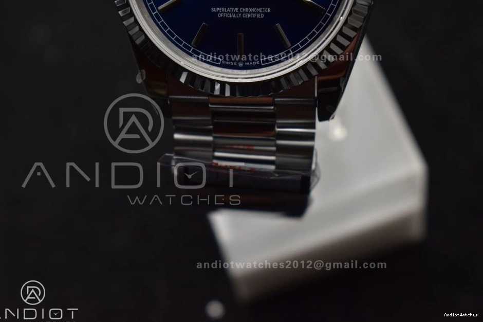 President 672 Edition Steel QF DayDate 36 904L on Blue SS Dial (Gain Packable vr3255 Best V5 Bracelet Weight) 0820